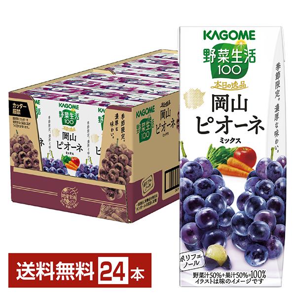季節限定 野菜生活100 本日の逸品 岡山ピオーネミックス カゴメ 195ml 紙パック 24本 1...