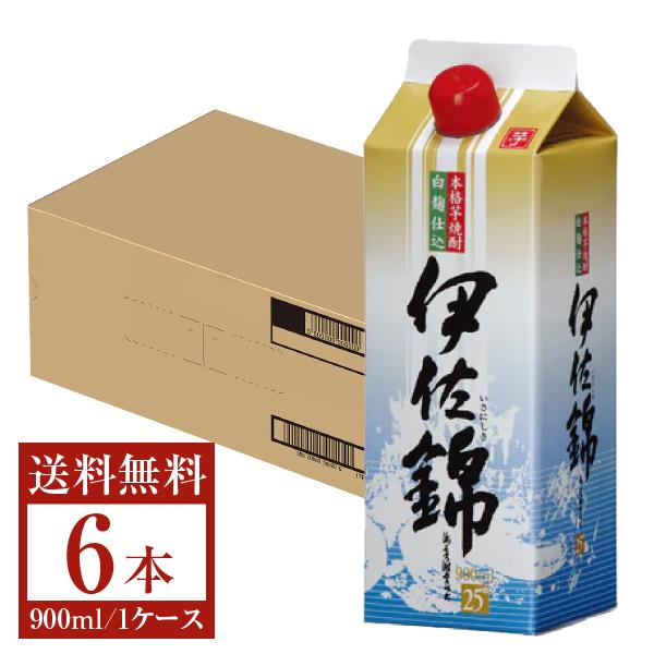 大口酒造 本格焼酎 伊佐錦 芋 白麹仕込 25度 紙パック 900ml 6本 1ケース 芋焼酎 鹿児...