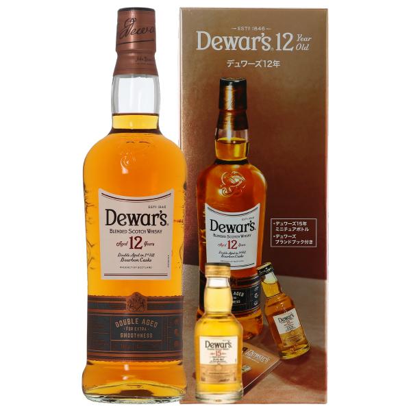 デュワーズ 12年 ミニボトル付 ブレンデッド スコッチウイスキー 40度 正規 箱付 700ml ...