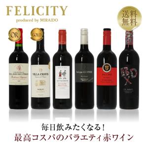 200円OFFクーポン 【4】赤ワインセット 毎日飲みたい！最高コスパワイン バラエティ 赤ワイン 6本セット 第20弾 750ml×6 送料無料 包装不可 飲み比べ