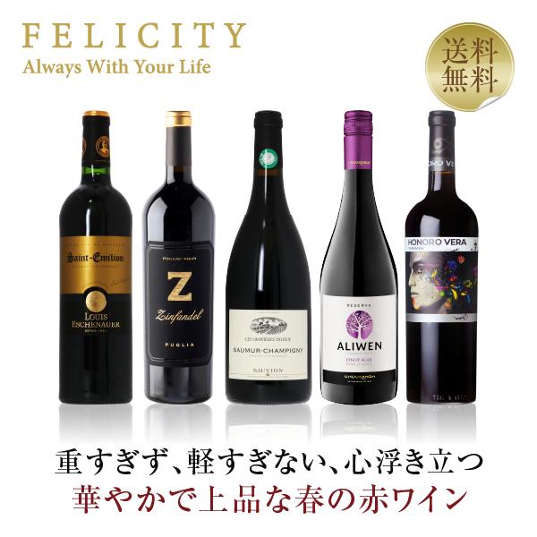400円OFFクーポン 【1】赤ワインセット 季節と楽しむワイン！ 春の赤ワイン5本セット 第1弾 ...