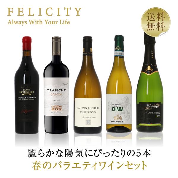 400円OFFクーポン 【3】季節と楽しむワイン！ 春のバラエティ5本セット 第1弾 750ml×5...