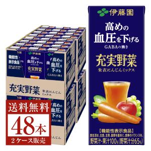 機能性表示食品 伊藤園 充実野菜 朱衣にんじんミックス 200ml 紙パック 24本×2ケース（48本） 送料無料