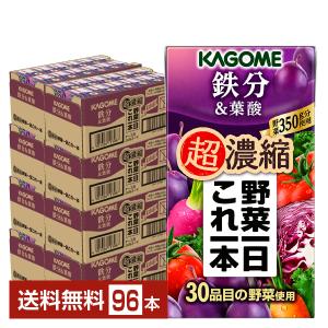 カゴメ 野菜一日これ一本 超濃縮 鉄分＆葉酸 125ml 紙パック 24本×4ケース（96本） 送料無料｜felicity-y