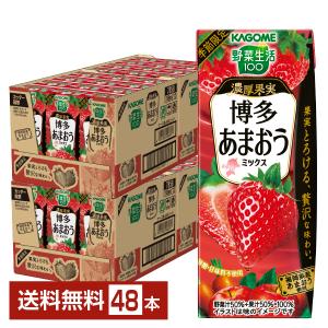 季節限定 カゴメ 野菜生活100 濃厚果実 博多あまおうミックス 195ml 紙パック 24本×2ケース（48本） 送料無料｜FELICITY Beer&Water