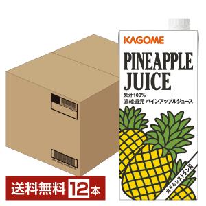 カゴメ ホテルレストラン用 パインアップルジュース 1L 紙パック 1000ml 6本×2ケース（12本）  送料無料｜felicity-y