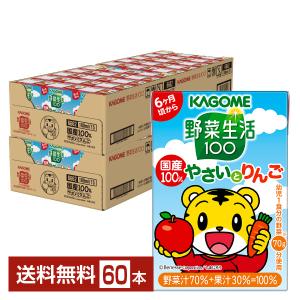 カゴメ 野菜生活 100 国産100％やさいとりんご 100ml 紙パック 30本×2ケース（60本） 送料無料｜FELICITY Beer&Water