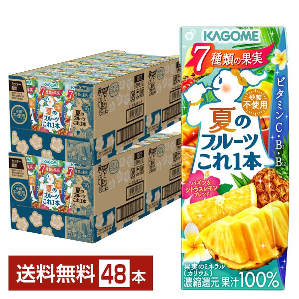 季節限定 カゴメ 夏のフルーツこれ1本 パイン＆シトラスレモンブレンド 200ml 紙パック 24本...