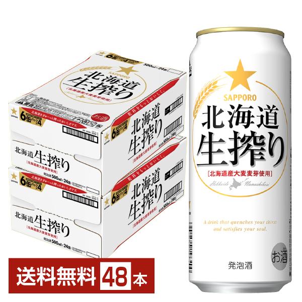 サッポロ 北海道 生搾り 500ml 缶 24本×2ケース（48本） 送料無料