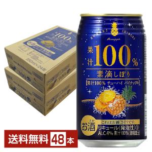 チューハイ 富永貿易 素滴しぼり 果汁100% チューハイ パイナップル 350ml 缶 24本×2ケース（48本） 送料無料