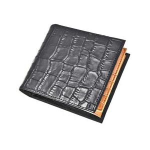 J.HARRISON 牛革クロコ型押し 折札 カード コイン入れ付財布 jwt-008