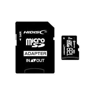 HIDISC microSDHCカード 128GB CLASS10 UHS-1対応 SD変換アダプタ付き HDMCSDX128GCL10UIJP3｜felista