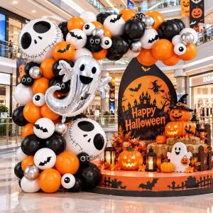 【111個】ハロウィン 飾り バルーン 風船 ガーランド パーティー イベント デコレーション インテリア 装飾 飾り付け かぼちゃ 幽霊 おばけ 店舗装飾