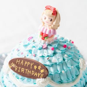 ケーキ 誕生日 卒業祝い 卒園祝い 自分で飾り付けのできる プリンセスケーキ 5号 ブルー 送料無料 お人形が選べます 誕生日ケーキ バースデーケーキ お姫様