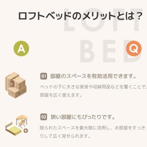 限定価格 ロフトベッド シングル デスク付き ...の詳細画像1