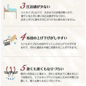 ロフトベッド ロータイプ パイプベッド シング...の詳細画像5