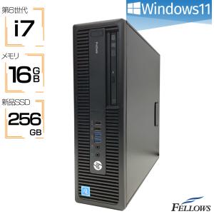 デスクトップパソコン 中古 Windows11 i7 新品SSD 256GB HP ProDesk 600G2 SF 16GBメモリ 4コア 第6世代 省スペース 中古パソコン｜fellows-store