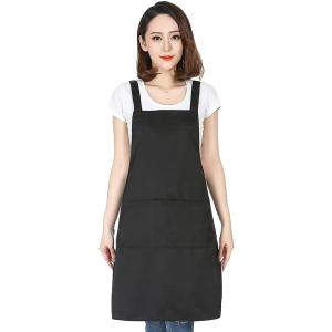 Cozycube エプロン H型 首掛け シンプル 女性用 男性用 メンズ レデイース カフェエプロン 無地 おしゃれ 大容量ポケット 汚れにくい