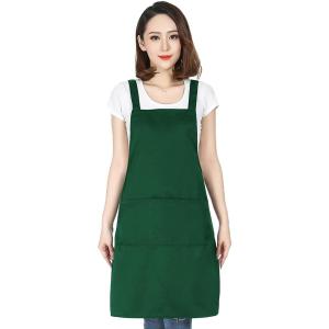 Cozycube エプロン H型 首掛け シンプル 女性用 男性用 メンズ レデイース カフェエプロン 無地 おしゃれ 大容量ポケット 汚れにくい