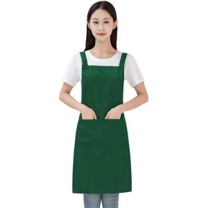 Cozycube エプロン H型 首掛け シンプル 女性用 男性用 メンズ レデイース カフェエプロン 無地 おしゃれ 大容量ポケット 汚れにくい