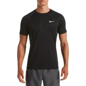 ナイキ Nike メンズ ラッシュガード 水着・ビーチウェア Essential Hydroguard Short Sleeve Rash Guard Black｜fermart2-store