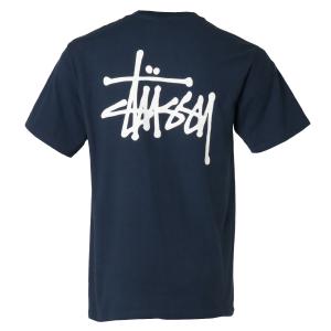 【即納】ステューシー Stussy メンズ Tシャツ トップス Basic Stussy Tee NAVY 半袖 ロゴ クルーネック ベーシック