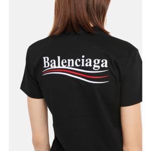 バレンシアガ Balenciaga レディース Tシャツ トップス Logo cotton T-shirt Black/White  :hb4-p00579776:フェルマート fermart 3号店 - 通販 - Yahoo!ショッピング