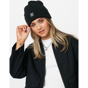 格安即決 Logo Patch Polson 帽子 ビーニー ニット レディース Co Supply Herschel サプライ ハーシェル Knitted Black Beanie ニット帽 ビーニー サイズ Onesize Binghamtonhots Com