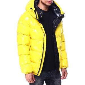 バイヤーズピック Buyers Picks メンズ ダウン・中綿ジャケット フード アウター glazed nylon puffer coat w hood Yellow