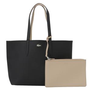 [20%OFF]ラコステ Lacoste レディース トートバッグ バッグ Anna Shopping Bag a91 black warm sand ショッピングバッグ ポーチ付