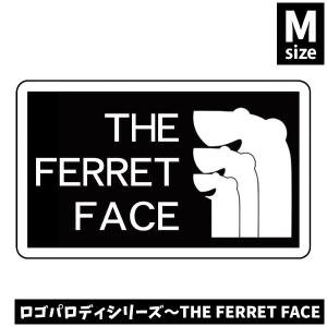 フェレット ステッカー オリジナルフェレットステッカー ロゴパロディシリーズ~THE FERRET FACE Mサイズ s-035m イタチ 鼬  ゆうパケットOK｜ferretwd