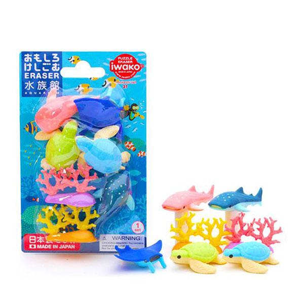イワコー ブリスターパック消しゴム 水族館 おもしろ消しゴム フィギュア コレクション イワコーの消...