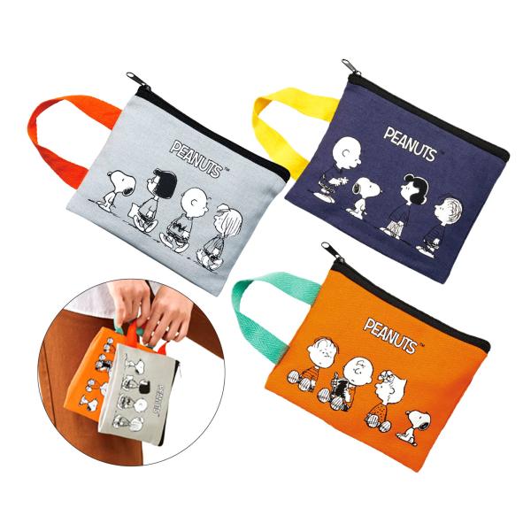 スヌーピーライン コットンポーチ 雑貨 日用品 文具 キャラクター 送料無料 縁日 景品 問屋 お祭...