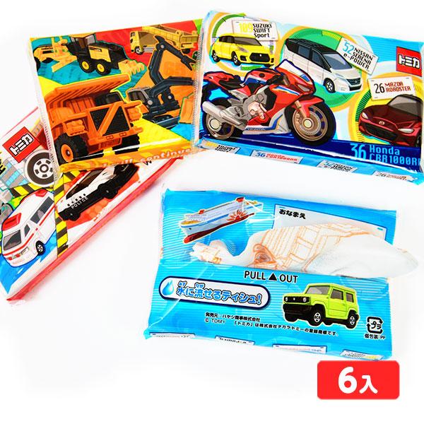 トミカ ポケットティッシュ 6P 雑貨 日用品 文具 キャラクター 縁日 景品 問屋 お祭り 子供 ...