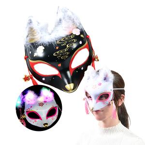 光る！ きつね 半面 光るおもちゃ 景品 おもちゃ ひかるおもちゃ 光るオモチャ 不良返品不可 縁日 景品 問屋 お祭り 子供 おもちゃ 祭り 縁日用品 屋台 イベント