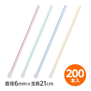 スプーンストロー(裸) 500 OZ 4色アソート 500本/箱 1箱 : パッケージ