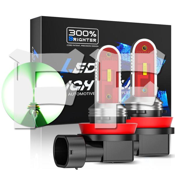 送料無料● 30W H8/H9/H11/H16兼用 CSPチップ グリーン 3600LM LED ヘ...