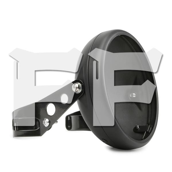 7インチ ヘッドライト グリル カバー ブラケット付き レトロ ハウジング シェル マットブラック ...