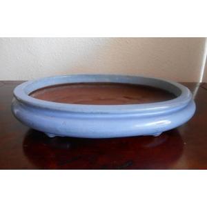 0441 (中古) 盆栽鉢【均釉袋式楕円】楕円鉢の商品画像