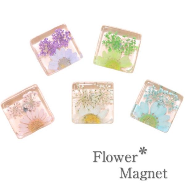 押し花マグネット　ガラスマグネット　花　フラワー　テーブルウェア　キッチン用品　冷蔵庫マグネット　紙...