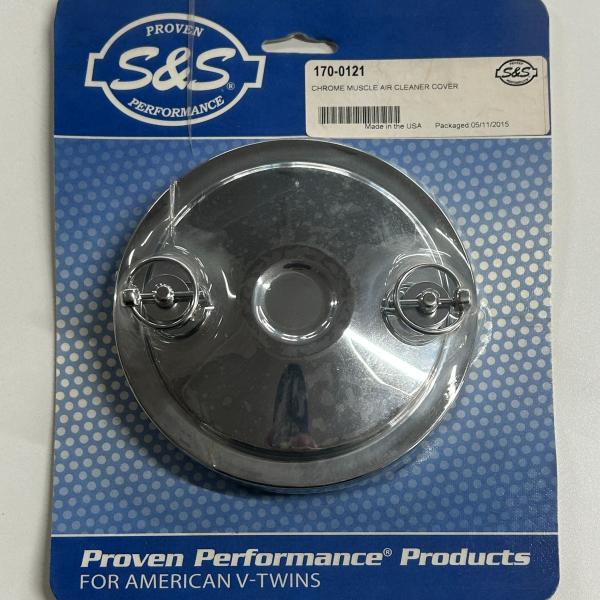 S&amp;S CYCLE エスアンドエスサイクル ステルスエアクリーナー用 クロームマッスルエアクリーナー...