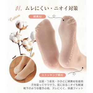 夏新作 足底綿 ストッキング 膝下 4/5足セ...の詳細画像2