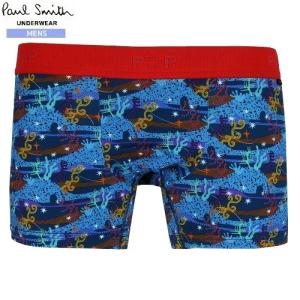 ポールスミス ボクサーパンツ Paul Smith ギフト プレゼント ラッピング無料 POP 珊瑚 プリント ローライズ LOWRISE BOXER 青 030823 送料無料｜fflower11