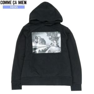 コムサメン パーカー COMME CA MEN 57%OFF ギフト プレゼント ラッピング無料 日本製 フォトプリント スウェット プルパーカー 黒 210923 送料無料｜fflower11