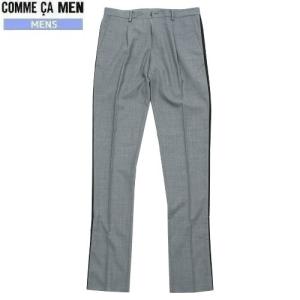 SALE80%OFF COMME CA MEN コムサメン 側章 スラックスパンツ ワンタック  グレー 19/7/3 180719 送料無料 　20.03sage｜fflower11
