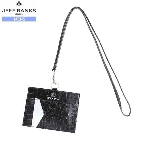 SALE大特価 JEFF BANKS ジェフバンクス 本革 プルーフ ネックパスケース 定期入れ  ...