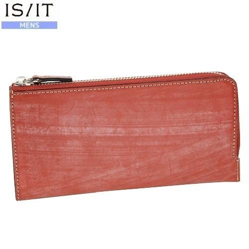 SALE46%OFF IS/IT イズイット 本革 プレイン ブライドルレザー ファスナー 長財布 ...