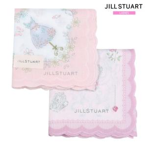 新古品 ジルスチュアート ハンカチ ２枚セット JILLSTUART レディース ラッピング無料 日本製 ドレス / コスメ プリント コットン ピンク 260424｜fflower11