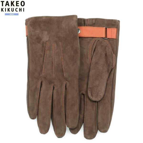 訳あり商品 タケオキクチ 手袋 TAKEO KIKUCHI メンズ ブランド 本革 ベルト付き スエ...