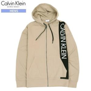 新古品 Calvin Klein カルバンクライン ステートメント グラフィック ラウンジ パーカー ルームウェア ベージュ 22/10/2 061022 23.1sage 送料無料｜fflower11